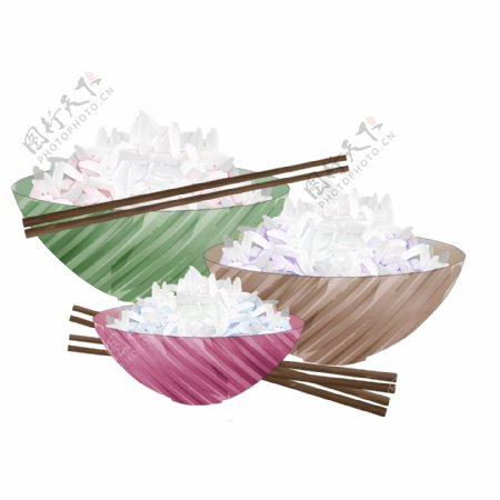 一家三口的米饭插图