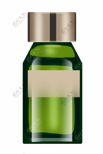 绿色的护肤品瓶子插画