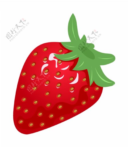 水彩红色草莓插画