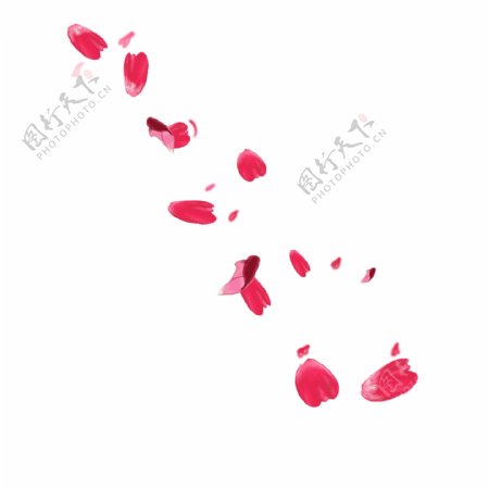 漂浮在空中的红色花瓣