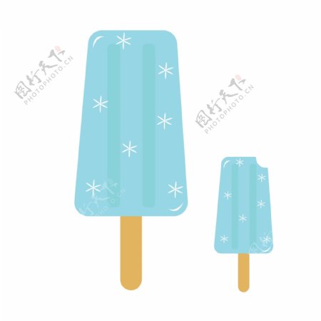 两根蓝色奶油冰棍