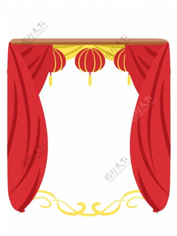 中国风红色手绘边框