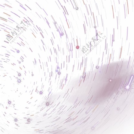 紫色点线环绕星空元素