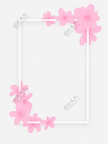 手绘粉色花朵海报背景
