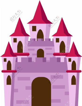 梦幻紫色城堡插画