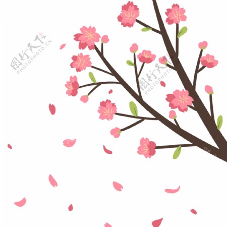 春季桃花装饰插画