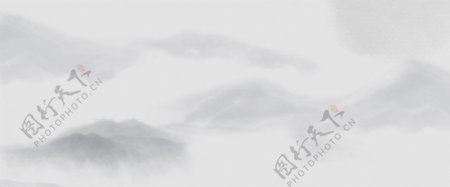 中国古风水墨山水画banner背景