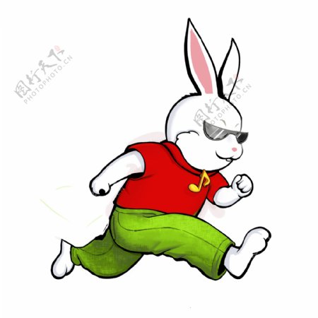 手绘卡通兔子logo形象设计