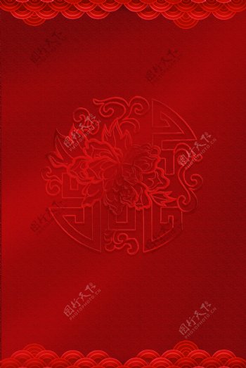 中国风大气红色渐变色丝绸新年元旦背景