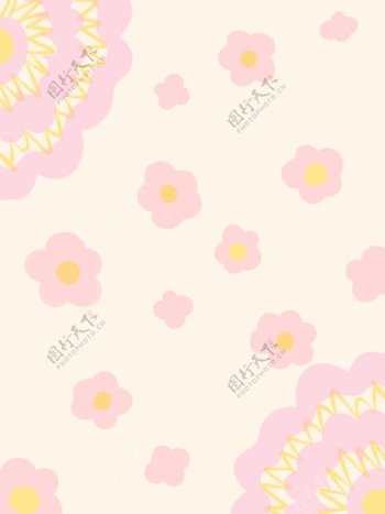 可爱粉色花朵海报背景