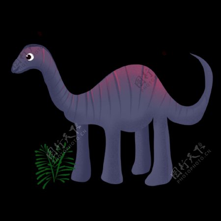 紫色创意恐龙插画