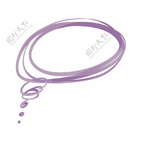 紫色丝带思考气泡PNG素材