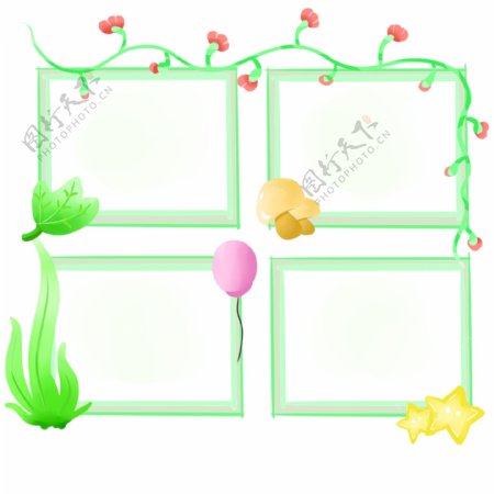 绿色的相框装饰插画