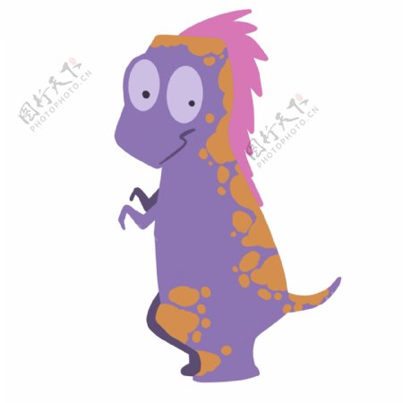 可爱紫色恐龙插画