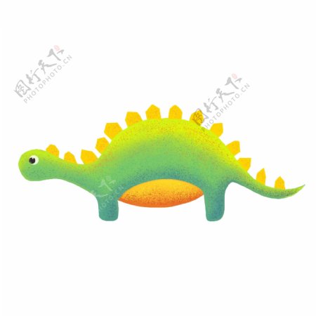 果绿色恐龙装饰插画