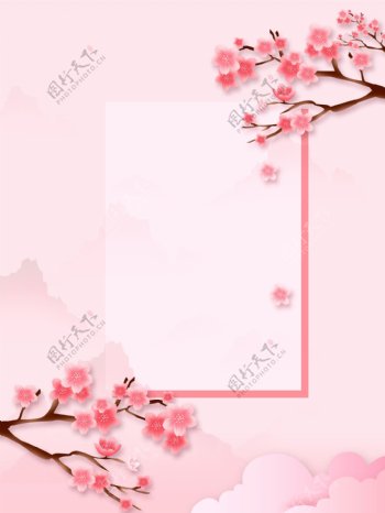 赏樱花日本旅游广告背景
