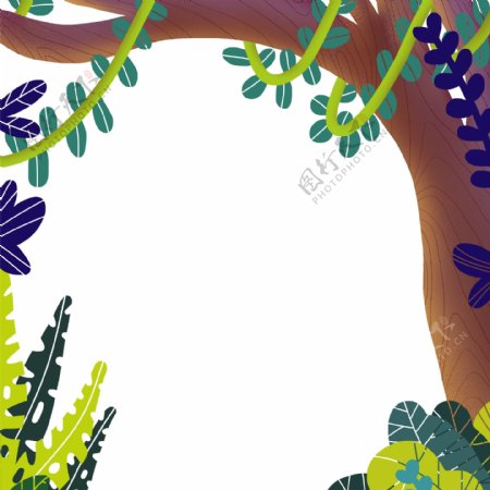 植物树木草丛装饰图案