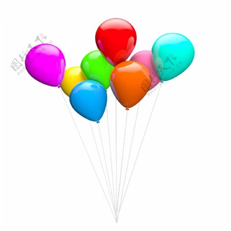 c4d彩色漂浮气球