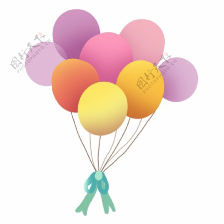 彩色漂浮儿童气球插图