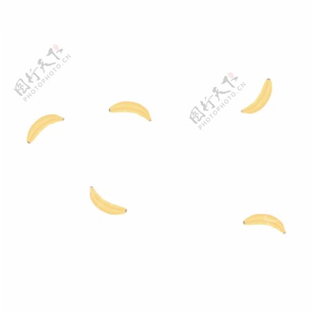 五根插画漂浮香蕉