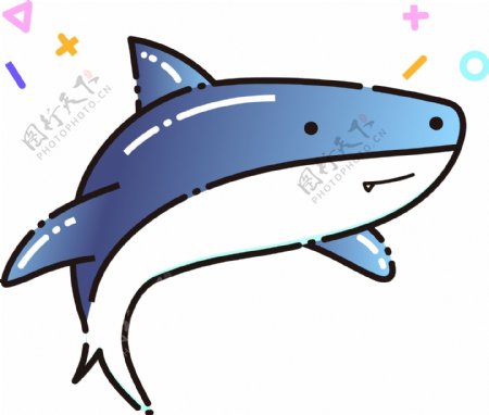 可爱蓝色鲨鱼