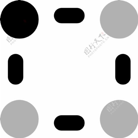 卡通黑灰色圆点正方形符号图标