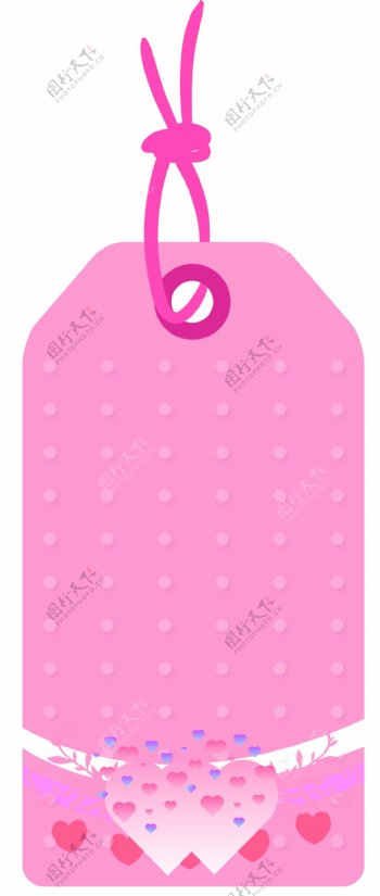 矢量粉色吊牌标签