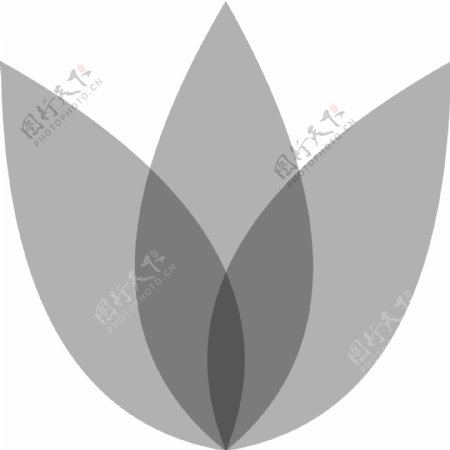 灰色卡通莲花符号图标
