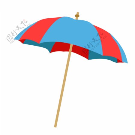 红蓝色卡通遮阳伞