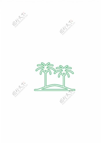 椰子树发光灯管图标
