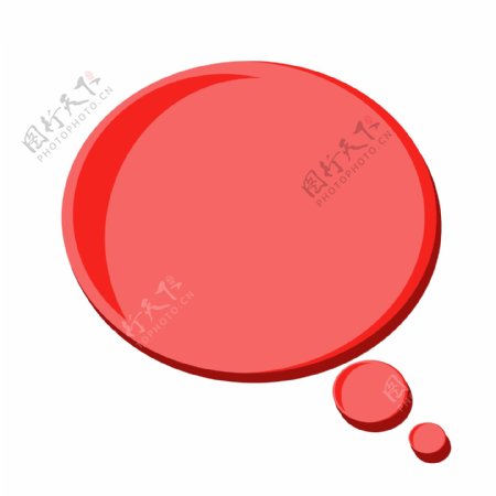 红色立体卡通气泡素材下载