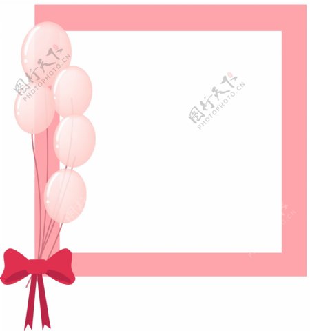粉色浪漫气球边框