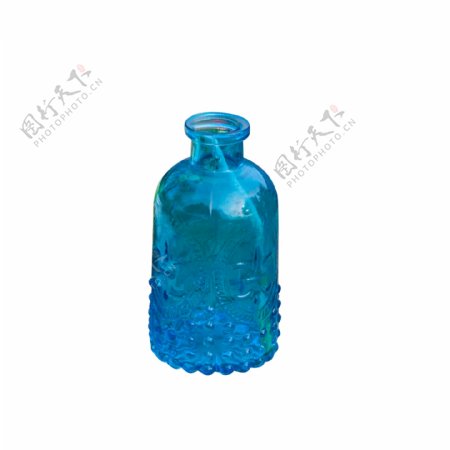 蓝色圆角光泽瓶子元素