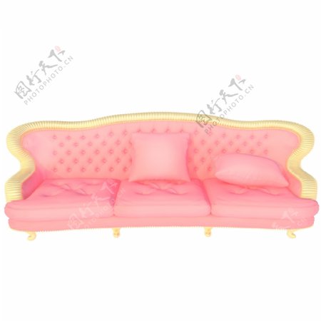 粉黄色沙发插图