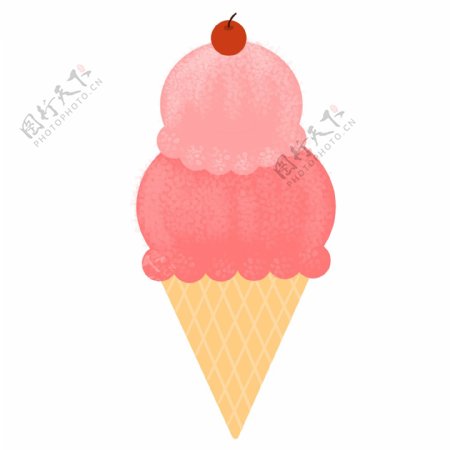 马卡龙色樱桃冰淇淋