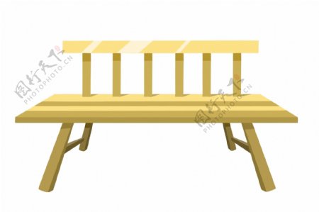 公园黄色的椅子插画