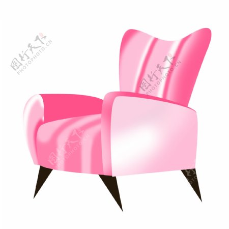 粉色的家具椅子插画
