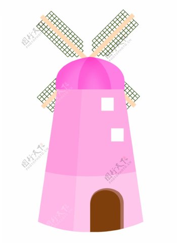 粉色风车玩具插画