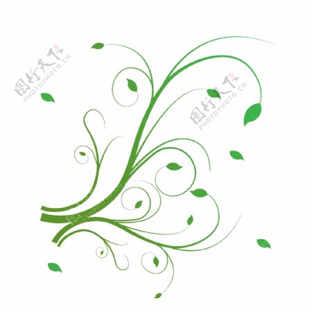 绿色艺术花藤插图