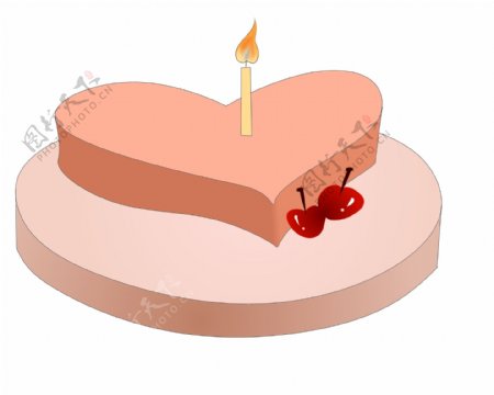 棕色心形蛋糕图案插图