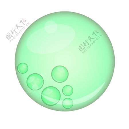 绿色的圆形气泡插画