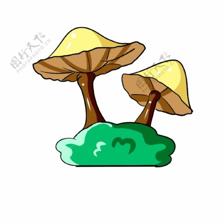 雨伞形状蘑菇插图
