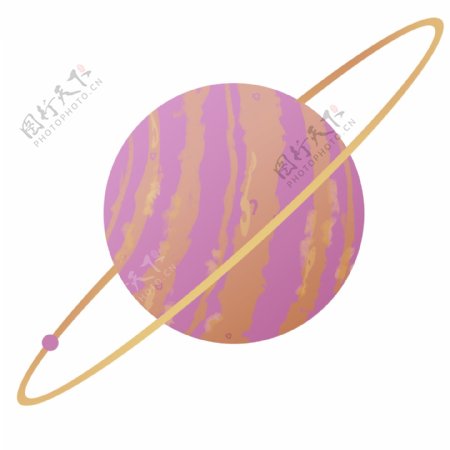 卡通紫色圆形星球