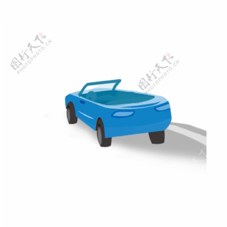 手绘一辆蓝色的汽车设计
