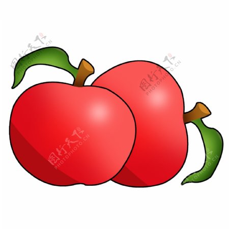 卡通红色苹果