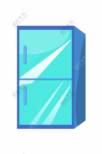 蓝色电器冰箱
