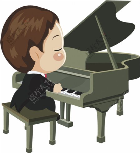 喜欢音乐弹钢琴的男孩