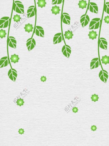 绿色简约小清新夏季树藤创意背景设计