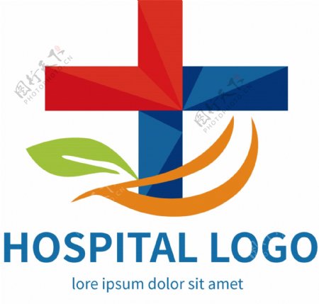 创意几何医院十字标志