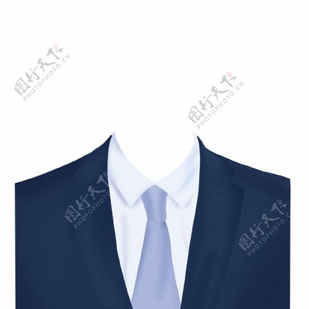 商务深色西装白衬衫紫色领带单人证件照模板